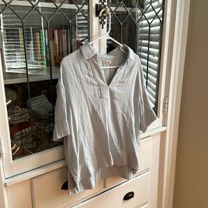 Faherty Organic Cotton popover collared shirt